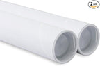 MagicWater Supply Mailing Tube - 1.5 in x 18 in - White - 2 Pack - for Shipping and Storage of Posters, Arts, Crafts, and Documents