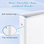 CIXILDTS 1-inch Round Ring Binder, Standard 3 Ring Binder Fit Letter Size Paper, Presentation View Binders, White,12-Pack