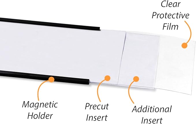 SmartSign Magnetic 'C' Channel Label Holders | 2.5" x 8" Pack of 10