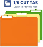File Folder, PANDRI 270 Pack Colored File Folder, 1/3 Cut Tab, Letter Size, Assorted 12 Colors Filing Folder for Office School Business