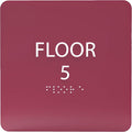 ADA CENTRAL SIGNS - 6" X6" Floor 5 Sign - ADA Compliant Tactile Graphics Grade 2 Braille Text Acrylic Wall Signs - Directional Assistance, Floor Number Safety Sign for Office, school Hospital, Apartment