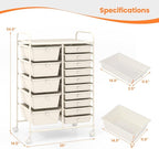 GLACER 15 Drawers Rolling Cart, Storage Cart with w/Removable Drawers & Steel Frame, Multipurpose Organizer Cart w/Sleek Handle, Utility Cart on Lockable Wheels for Home, School, Office (White)
