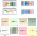 BAYTORY 1300 Sheets Pastel Transparent Sticky Notes, Clear Waterproof 3 x 3 inch See Through Memo Pad, Self-Adhesive Translucent Writable Index Tabs for Annotating Books, Stationary Supplies