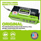 Crocodile Cloth Original Cleaning Wipes – 100 (15” x 10”) Hand & Tool Industrial Cleaning Wipes – Large Multi-Surface Cleaning Cloths, Water-Based Solution with Extreme Cleaning Power — Safe on Skin