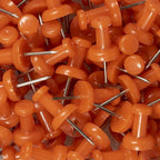 JAM PAPER Colorful Push Pins - Orange Pushpins - 100/Pack