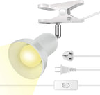 RONG&LAN Clip lamp,360° Rotation Clip on Lamp Portable Book Reading Light,Clamp on Desk/Table/Bunk Bed/Cupboard Home Lighting, (Desk lamp,Seven Colors for Your Choice) (White,2)