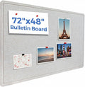 72 x 48 Inch Foldable Felt Bulletin Board (6 x 4 Ft) - Large Ivory Tan Pin Board for Boho Classroom Decor, Kids Playroom & Home Office - Self-Adhesive Sound Dampening Wall Panel