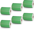 BETCKEY - 4" x 4" Shipping & Large Square Labels Compatible with Zebra & Rollo Label Printer,Premium Adhesive & Perforated[Green, 6 Rolls, 2100 Labels]
