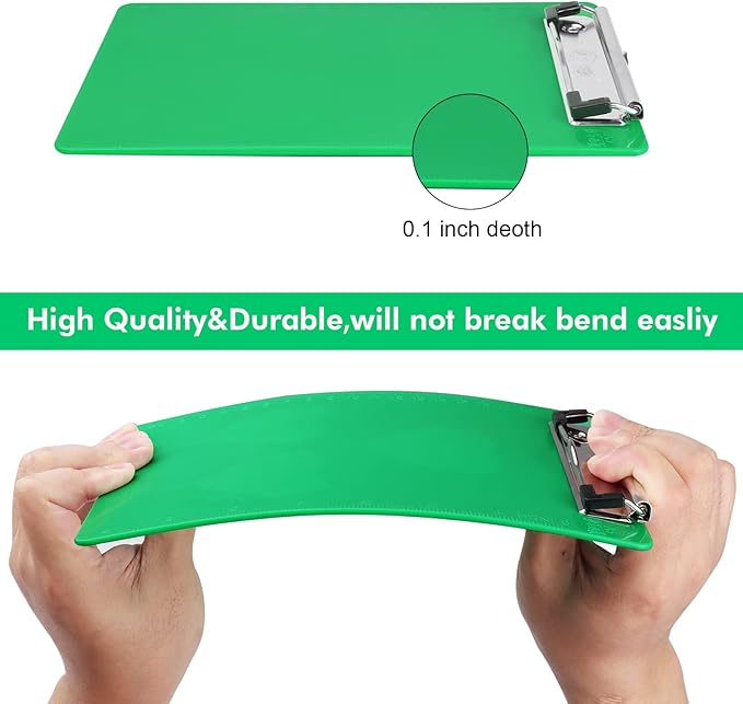 TFDLCG zm Green Clipboard with Pen Holder,Plastic Clipboard Standard Letter A4 Size,Heavy Duty Clip Boards 8.5x11,Cute Hanging Clipboards for Women Kids Students School Office Home
