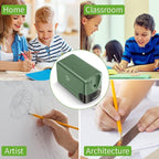 AFMAT Electric Pencil Sharpener for Classroom, Heavy Duty Colored Pencil Sharpener for 6.5-8mm Pencils, Plug in Pencil Sharpeners w/Upgraded Helical Blade (10000 Sharpenings), UL Listed, PS105