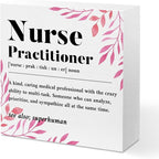 Nurse Practitioner Gifts for Women, Nurse Gifts Wood Box Sign, Appreciation Gifts for Nurse Coworker, Hospital Office Living Room Desk Cubicle Table Shelf Decor, Nurse Practitioner Week Gifts