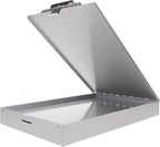 Saunders Metal Clipboard with Storage, Silver Dual Layer Nursing Clipboard Folio, Letter Size Paper Organizer, Steel Clip with Self Locking Latch, Form Holder for Office, School & Work - Made in USA