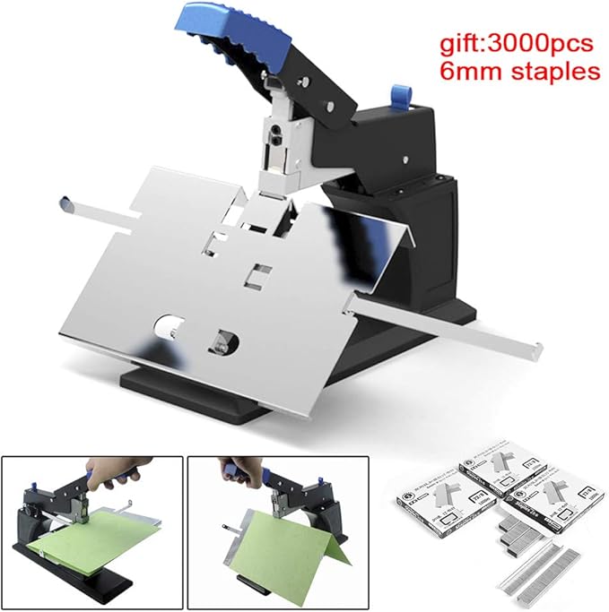 Heavy Duty Saddle Stapler, Desktop Stitch Stapler, Manual Riding Stitcher, Stapling Machine for Office School and Home