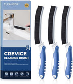 Cleangor Crevice Cleaning Brushes, Scrub Brush for Hard to Reach Small Space, Home Essentials, Cleaning Supplies, Cleaning Tools for Household Use, Bathroom, Shower, Kitchen, Toilet, Window (3, Blue)