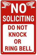 No Soliciting Sign for House/Home, Metal Yard Sign for Front Door, Perfect Decorative Sign to Discourage Unwanted Visitors (12 x 8 Inch)