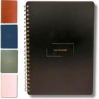 Merely Home Undated Daily Planner | 8.25” x 11.75” To Do List Notebook | Work Productivity ADHD Organizer | Men and Women Planner | College Supplies | Black | Portrait Layout