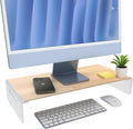j5create Premium Monitor Stand, Made with Elegant Wood and Sleek Aluminum Material, Display/TV/Screen/Printer/Laptop Riser, Max Load 88 lbs/ 40 kg (JCT125)