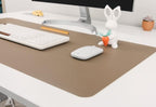 NODITO Dual-Sided Leather Desk Pad,Blotter for Laptop Computer,Mouse Pad,Writing,Drawing,Arts and Craft Mat (17"x24", Khaki)