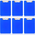 TFDLCG zm 6 PCS Clipboards Bulk with Pen Holder,Standard A4 Letter Size,Plastic Clip Boards 8.5x11 Heavy Duty,Low Profile Clipboard for Men Kids Teacher,Office School Home Work,Blue