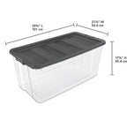 Sterilite 3-Pack Modular Stacker Box, Durable Clear Plastic Storage Bins with Latching Lids, 200 Quart - Stackable Organizing Container Boxes for Closet, Bathroom, and Office