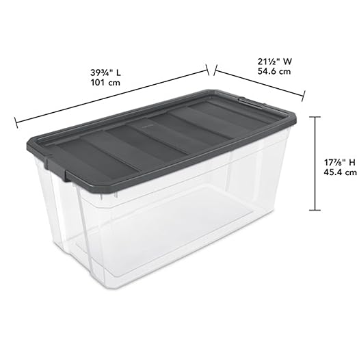 Sterilite 3-Pack Modular Stacker Box, Durable Clear Plastic Storage Bins with Latching Lids, 200 Quart - Stackable Organizing Container Boxes for Closet, Bathroom, and Office