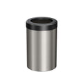 Gatco 1911MX Modern Round Waste Basket, Satin Nickel and Matte Black Combo / 11.88" H x 7.63" Dia Open Top Stainless Steel Trash Can with Removable Lid, 11 Liter Capacity