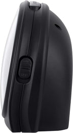 Tinload 5.5" Large Analog Alarm Clock Silent Non Ticking, Gentle Wake, Beep Sounds, Increasing Volume, Battery Operated Snooze and Manual Light, Easy Set, Black (Best for Elder)