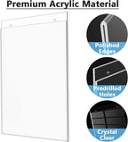MaxGear Wall Mount Sign Holder 11 x 17 Inch, Clear Plastic Picture Frames with Mounting Screws, Door Sign Holders and Document Display Frame for Home, Office, Store, Vertical, 6 Pack