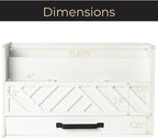 BLU MONACO | White Wooden Mail Organizer with Drawer | Desktop Mail Sorter & Countertop Bill Holder for Home Office | Multi-Compartment Desk Organizer with Farmhouse Style