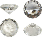 CLICK2GO 3” / 80 mm Clear Diamond Heart Shaped Glass Crystal Paperweight – Home Office Decor & Valentine's Day Gift Wedding Favors Centerpieces Decoration with Gift Box