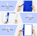 Maitys 25 Pack Durable Clear Report Covers with Rotary Clip 11 x 9 in Letter Size Presentation Folders Transparent Front Cover Portfolio Folder Resume Folder Interview Report Folders (Blue)
