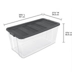 Sterilite 6-Pack Modular Stacker Box, Durable Clear Plastic Storage Bins with Latching Lids, 200 Quart - Stackable Organizing Container Boxes for Closet, Bathroom, and Office