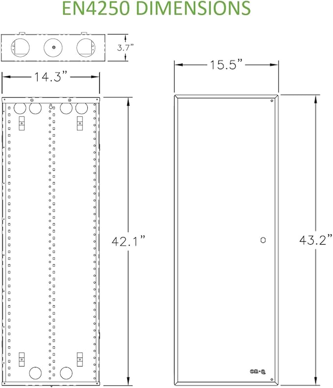 On-Q 42" Structured Media Enclosure with Hinged Cover Lock, 20 Gauge CRS, Versatile Mounting