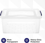 Superio Storage Bins with Lids, Clear Plastic Containers for Organizing, Stackable Totes, BPA Free, Odor Free, Organizer Boxes for Home, and Dorm (2 Pack, 28.5 Qt)