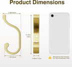 bussdis Large Wall Hooks for Hanging Coats: Heavy Duty Wall-Mount Hanger (Hold 30 LB), Mudroom Hooks for Clothes, Backpack, Purse, Bathroom Towel (Gold, 4 Pack)
