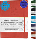 Panda Planner Pro 2026 - A4 6 Month Daily, Weekly & Monthly Planner for Productivity – Large 8.5x11 Undated Day Planner, Goal Planner, Project Organizer & Habit Tracker Notebook – Orange