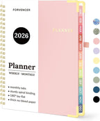 2026 Planner, Forvencer Calendar Planner Weekly and Monthly, Jan 2026-Dec 2026, 6" X 8", Hardcover Agenda Book, Daily Journal Organizer with Inner Pocket, Notebook for Office School, A5, Pink