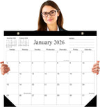 Large Desk Calendar 2026-22" x 17" Desk Calendar from January 2026 - June 2027, Desktop Pad Calendar 2026-2027 Perfect for Planning and Organizing In Your Home, School or Office, Black