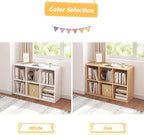 NELYE 6 Cube Organizer Bookcase - Fabric Storage Bins Container, Open Shelf Simple Compartments Bookshelf, White