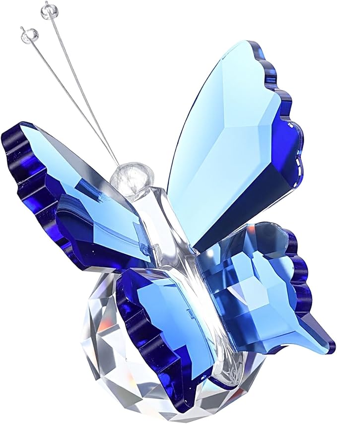 PATIKIL Butterfly Crystal Paperweight, 75mm / 3 Inch Crystal Paperweight Paper Weight for Home Office Desktop Table Decor Wedding Party Jewelry Ornaments, Blue