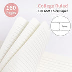 Spiral Notebook-5.75" x 8.125" College Ruled Journal with Inner Pockets and 160 Pages,PU Leather Cover Business Journal, Twin-Wire Binding Notebook Perfect for Office & Home School Supplies 3 pack NavyBlue/Light Green/Violet