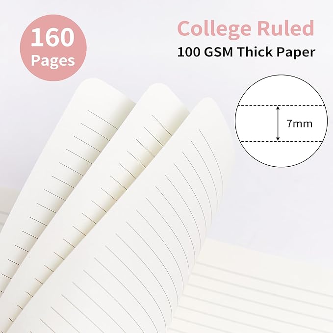 Spiral Notebook-5.75" x 8.125" College Ruled Journal with Inner Pockets and 160 Pages,PU Leather Cover Business Journal, Twin-Wire Binding Notebook Perfect for Office & Home School Supplies 3 pack NavyBlue/Light Green/Violet