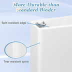CIXILDTS 1.5-inch D Ring Binders, Fit US Letter Size Paper, 1-1/2" 3 Slant-D Ring Binder with 2 Pocekts, 12-Pack, White