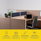 OBEX Acoustical Cubicle Privacy Screen Extender Desk Panel & Office Divider, Add Separation & Block Noise, 18" x 72", Twilight