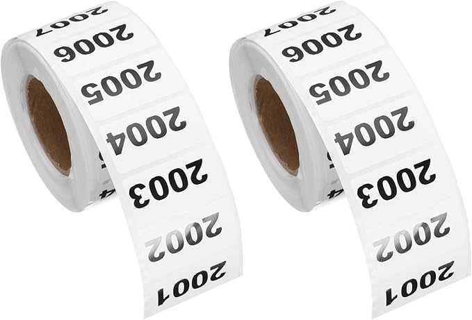 PATIKIL 0.8 x 1.6 Inch Inventory Number Sticker, 2 Roll 2001 to 3000 Consecutive Number Labels Self-Adhesive Labels Tag 1000 Stickers for Office Warehouse Numbering Classification, Black
