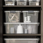 Superio Clear Storage Boxes with Lids, 14.25 Quart Plastic Container Bins for Organizing, Stackable Crates, BPA Free, Non Toxic, Odor Free, Organizers for Home, Office, School, and Dorm