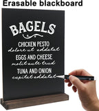 GUKBIAY Tabletop Chalkboard Sign with Base Stand 4 Pack 8.5 x 11 Inch Double Side Standing Menu Boards Food Signs for Party Buffet Wedding Bar Restaurant Food
