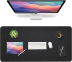 Vine Creations Leather Desk Mat Large 44" x 22", Desk Protector Mat, PU Leather Desk Pad, Non-Slip Large Mouse Pad, Desk Blotter, Desk Pads on Top of Desks, Home Office Desk Matt for Desktop (Black)
