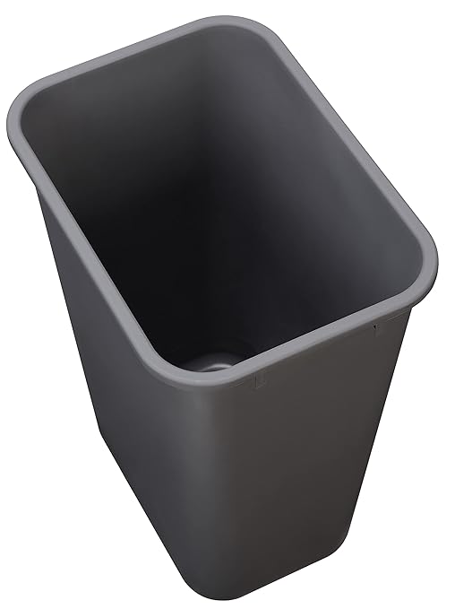 Amazon Basics Rectangular Commercial Office Wastebasket, 10 gallon (Pack of 2), Grey