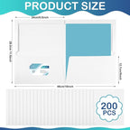 Yeaqee 200 Pack 2 Pockets Glossy Laminated Paper Folder First Day of School Presentation Folder Letter Size Two Pocket File Portfolio Holder Back to School Items Bulk for Teacher Office (White)